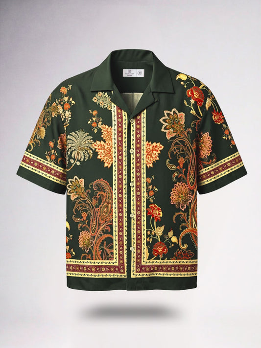 Island Grove Printed Cuban Collar Shirt
