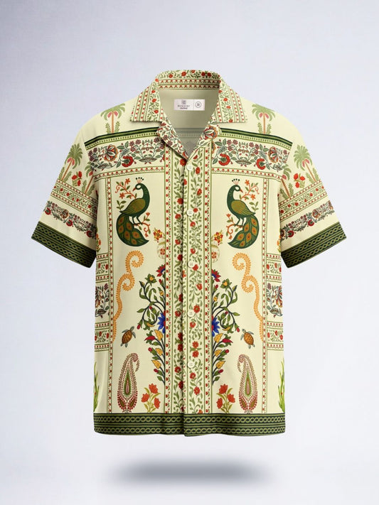 Garden Affair Printed Cuban Collar Shirt