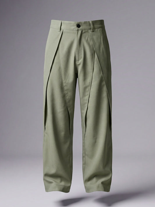 Sage Pleated Wide-Leg Trouser Pant