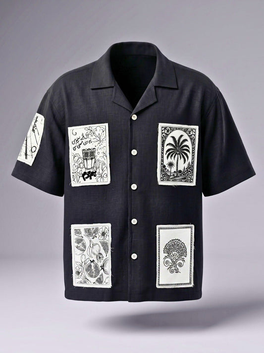 Black Checkmate Cuban Shirt - Number3Clothing