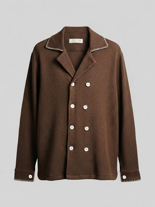 Cocoa Waffle Textured Shirt - Number3Clothing