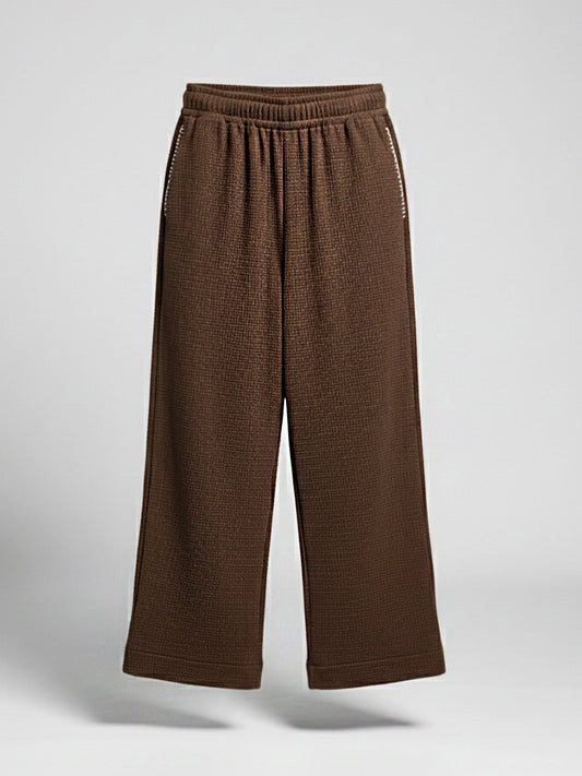 Cocoa Waffle Textured Trouser - Number3Clothing