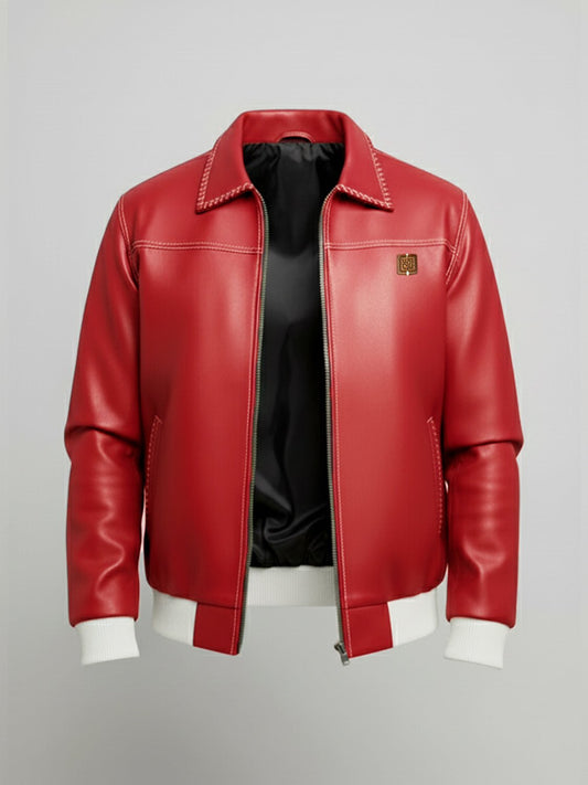 Crimson Wine Leather Jacket - Number3Clothing
