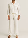 Ivory Coast Relaxed Linen Trousers - Number3Clothing Ivory Coast Relaxed Linen Trousers - Number3Clothing