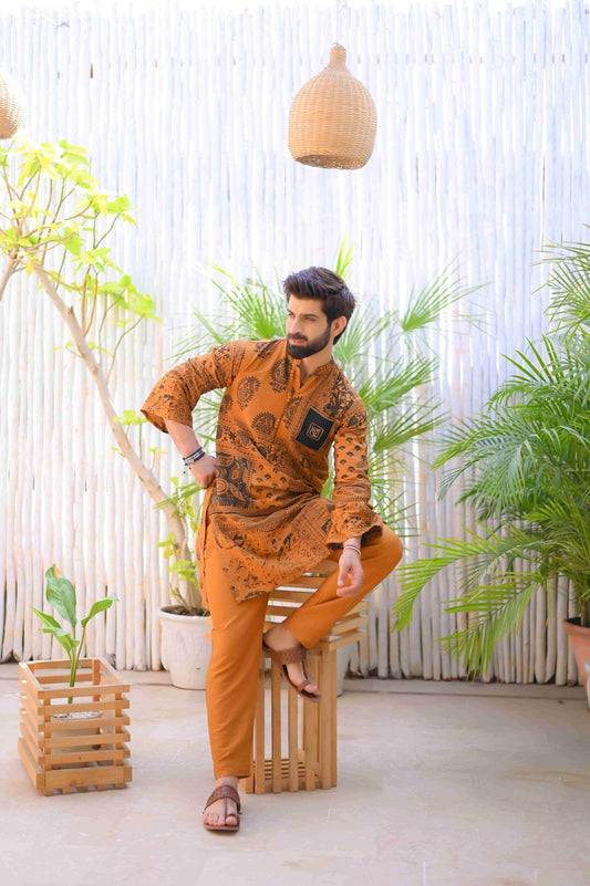 Naqoosh - Rustic Kurta Trouser - Number3Clothing