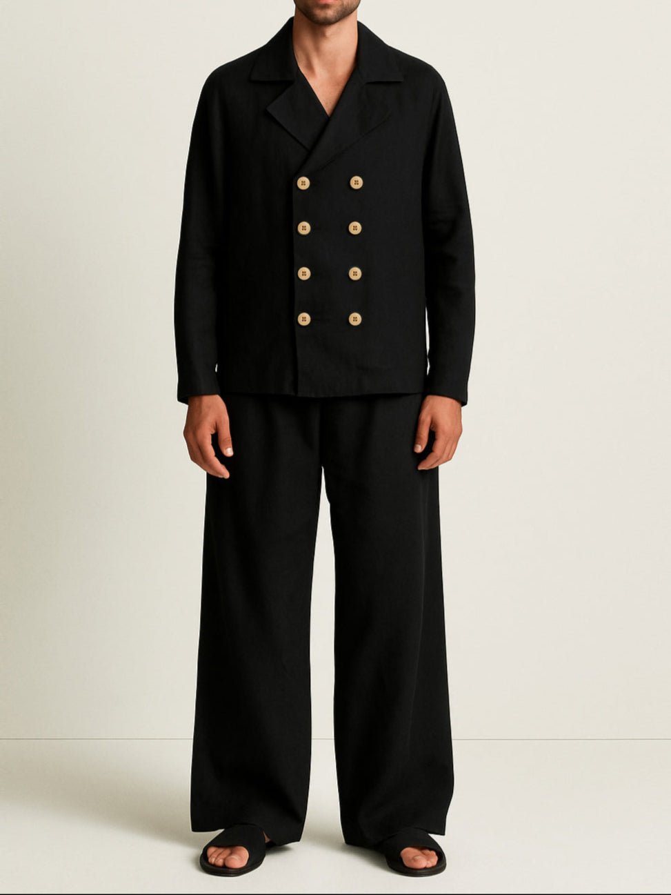 Noir Riviera Linen Trouser - Number3Clothing Noir Riviera Linen Trouser - Number3Clothing