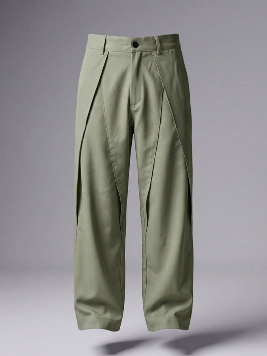 Sage Pleated Wide-Leg Trouser Pant - Number3Clothing