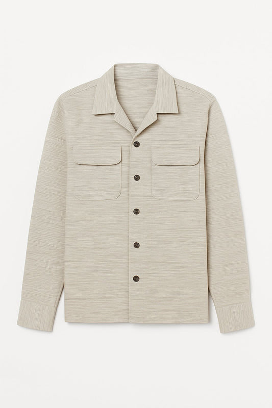 Sand Dune Textured Linen Safari Shirt - Number3Clothing