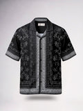 Bandana Print Cuban Collar Shirt
