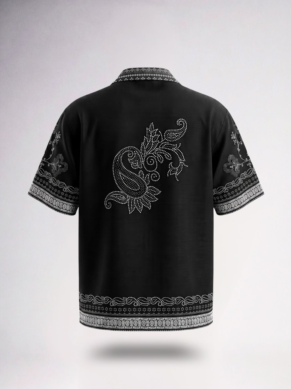 Bandana Print Cuban Collar Shirt