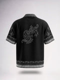 Bandana Print Cuban Collar Shirt