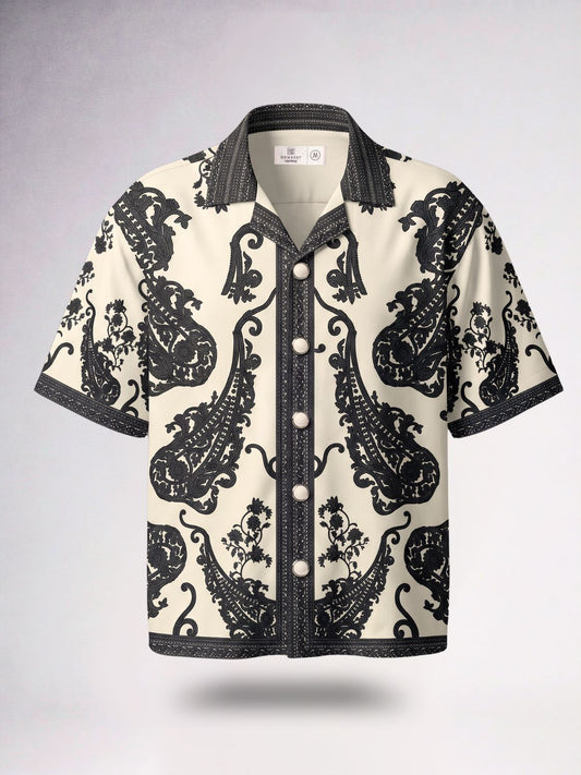Imperial Crest Printed Cuban Collar Shirt