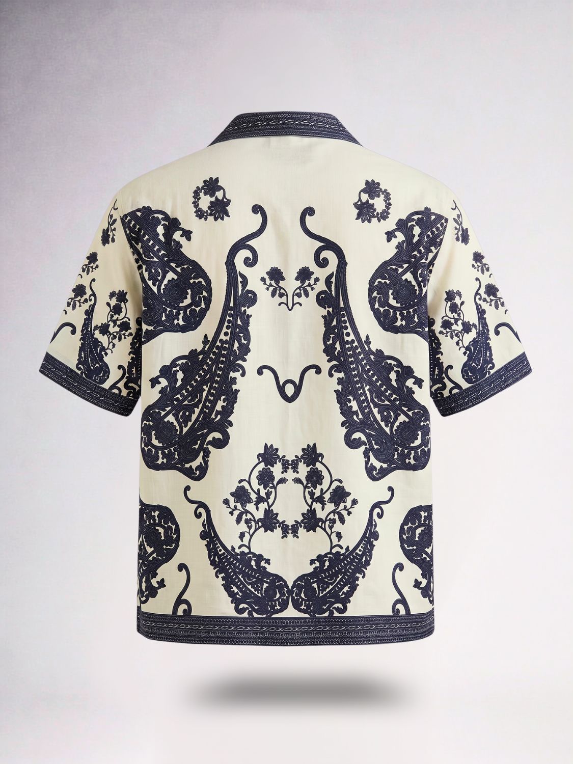 Imperial Crest Printed Cuban Collar Shirt