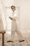 Asfar -Ivory Cuban Kurta Trouser: