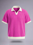 Plum Oxford Rib Knit polo