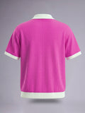 Plum Oxford Rib Knit polo
