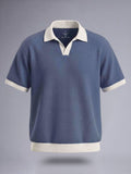 Dusty Blue Oxford Waffle Knit polo