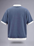 Dusty Blue Oxford Waffle Knit polo
