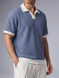 Dusty Blue Oxford Waffle Knit polo