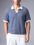Dusty Blue Oxford Waffle Knit polo