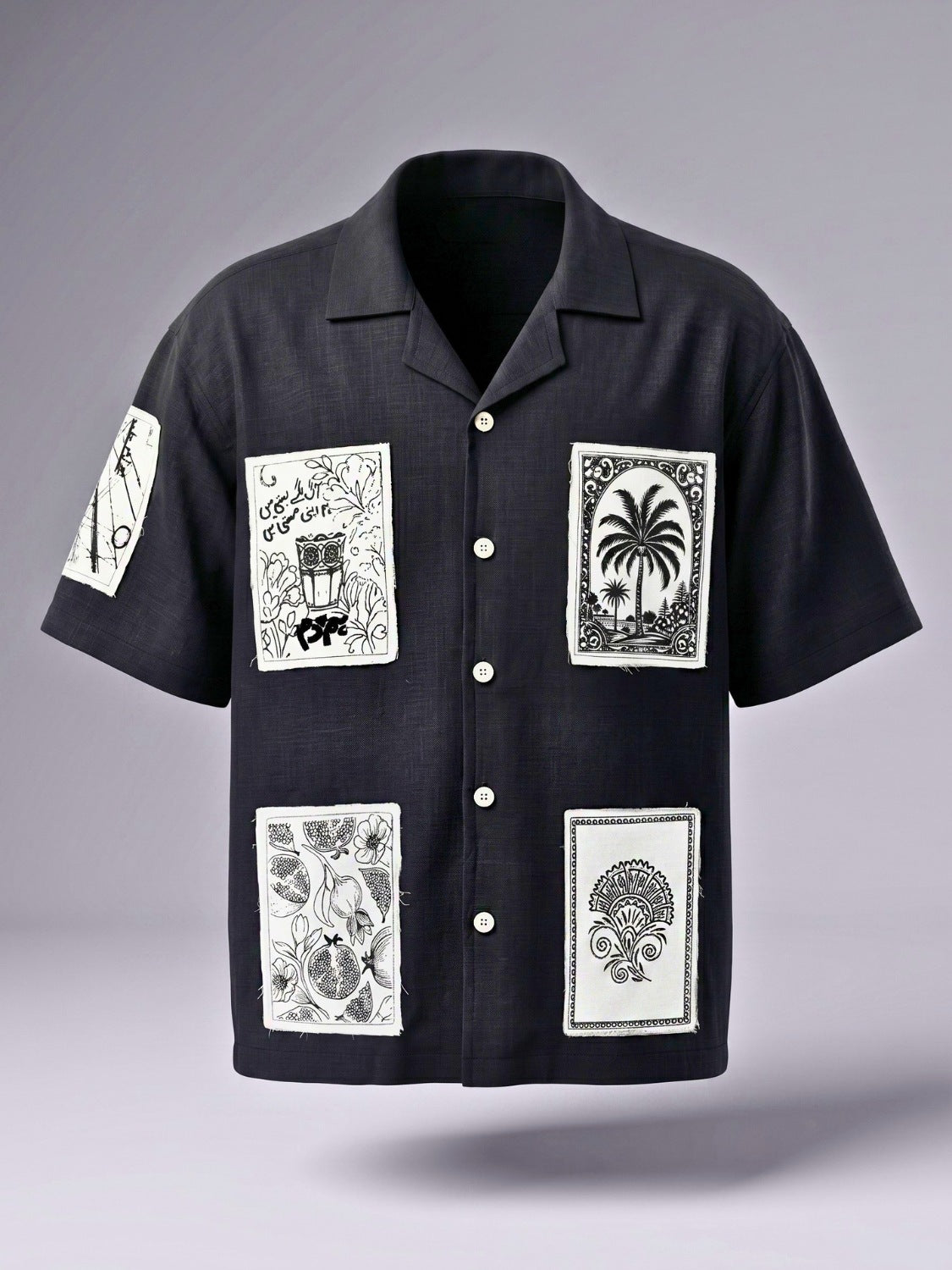 Black Checkmate Cuban Shirt
