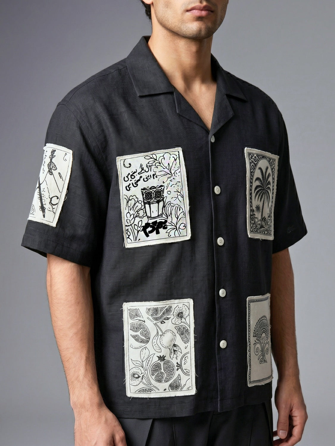 Black Checkmate Cuban Shirt