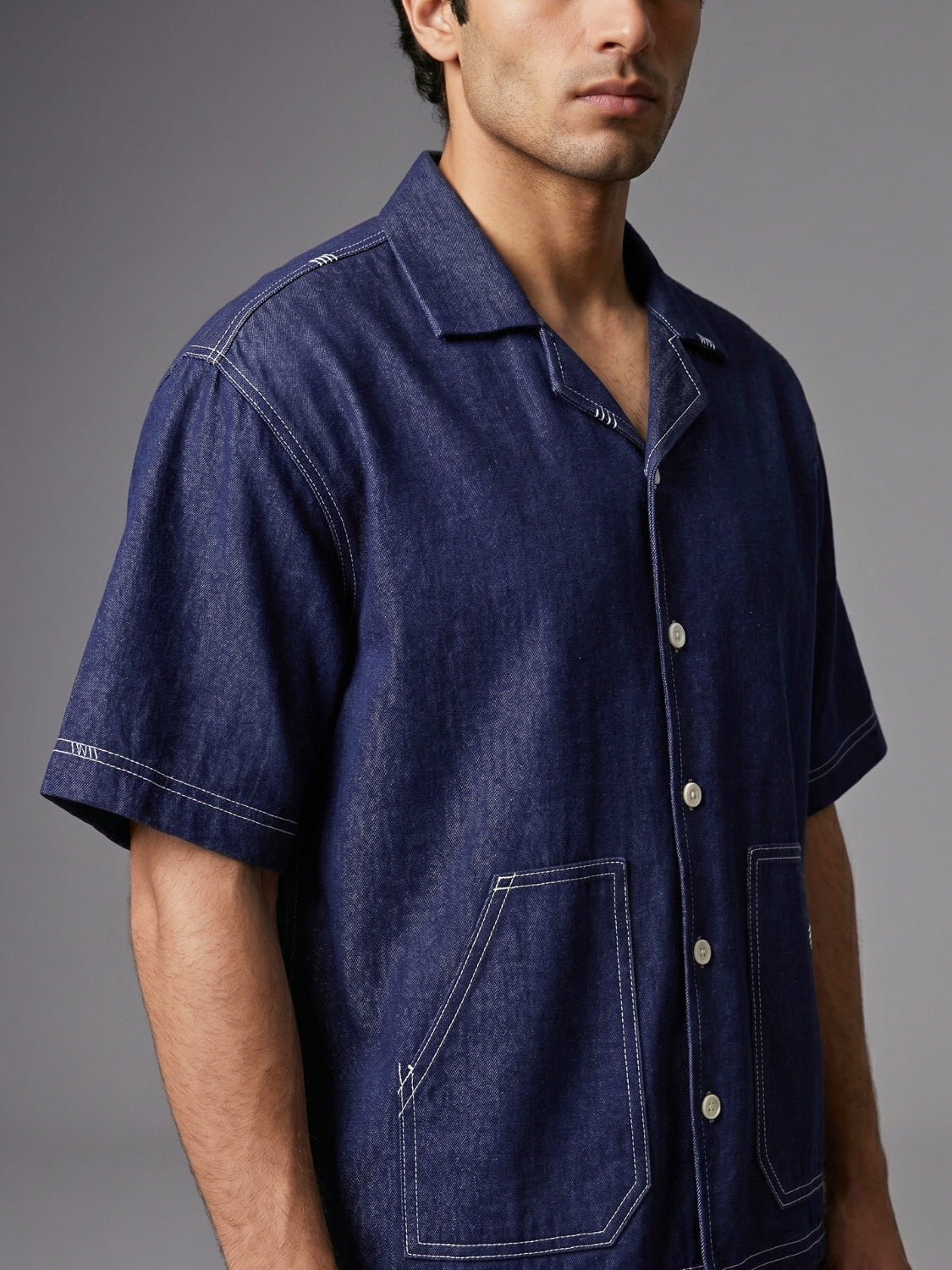Denim Threadplay Cuban Shirt