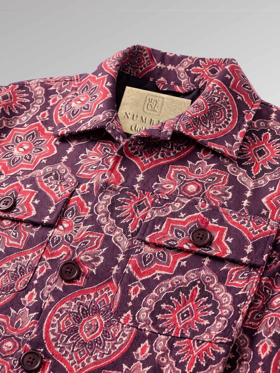 Folklore print buttoned jacket