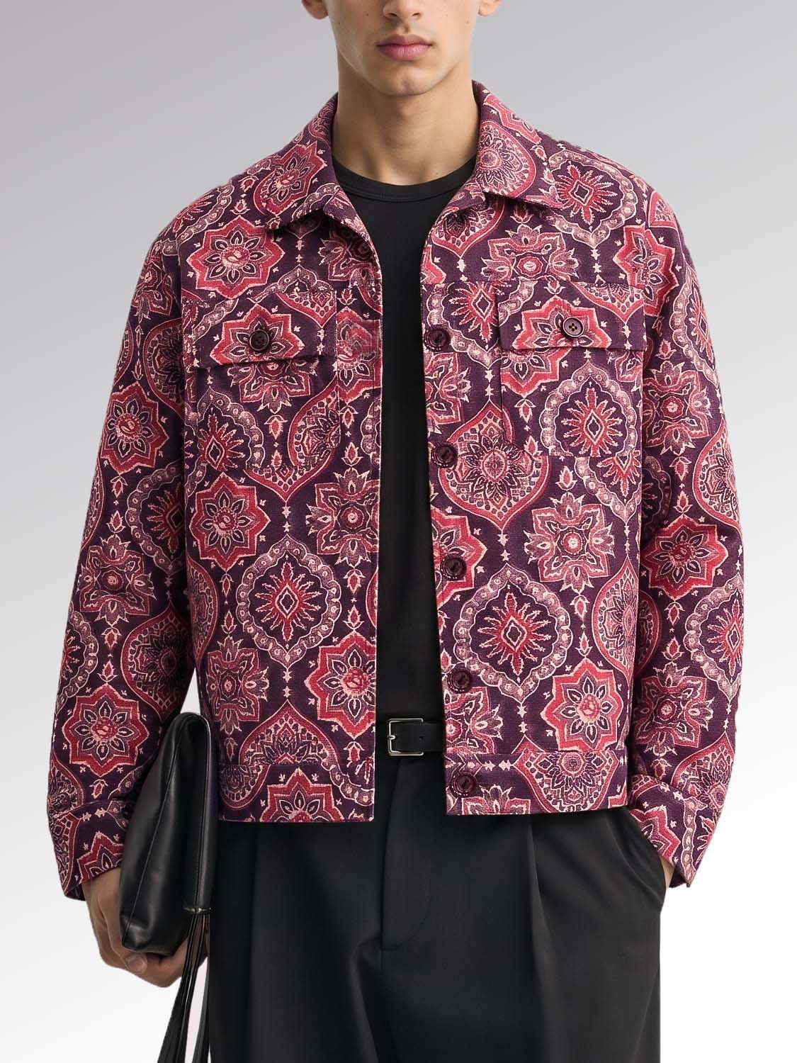 Folklore print buttoned jacket
