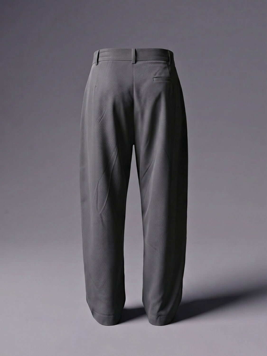 Gray Pleated Wide-Leg Trouser Pant
