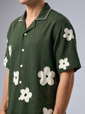 Jade Resort Patch Cuban Shirt