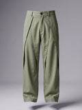 Sage Pleated Wide-Leg Trouser Pant