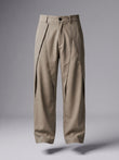 Taupe Pleated Wide-Leg Trouser Pant