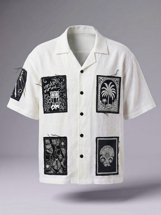 White Checkmate Cuban Shirt