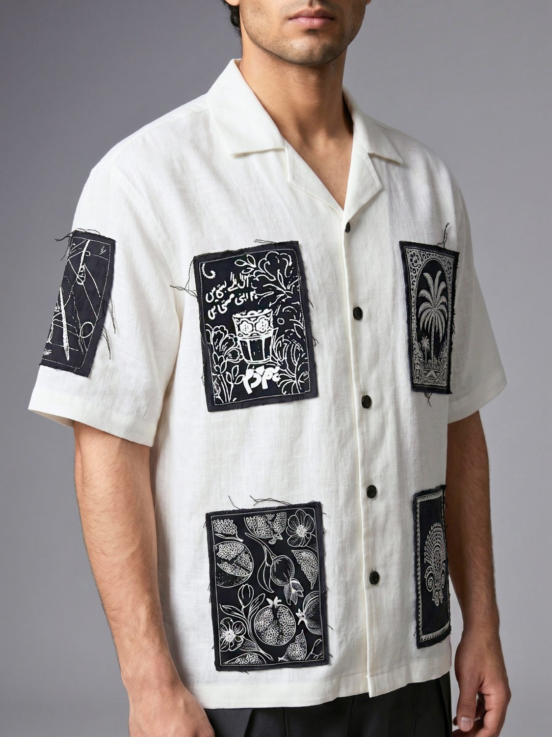 White Checkmate Cuban Shirt
