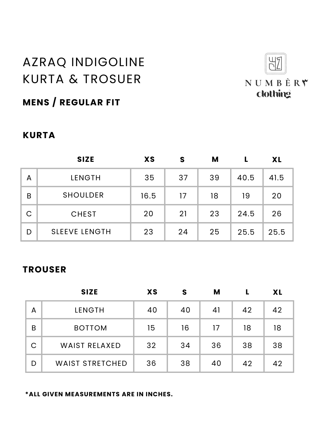 Azraq Indigoline Kurta trouser - Number3Clothing