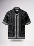 Bandana Print Cuban Collar Shirt for Men - Front View - Number 3