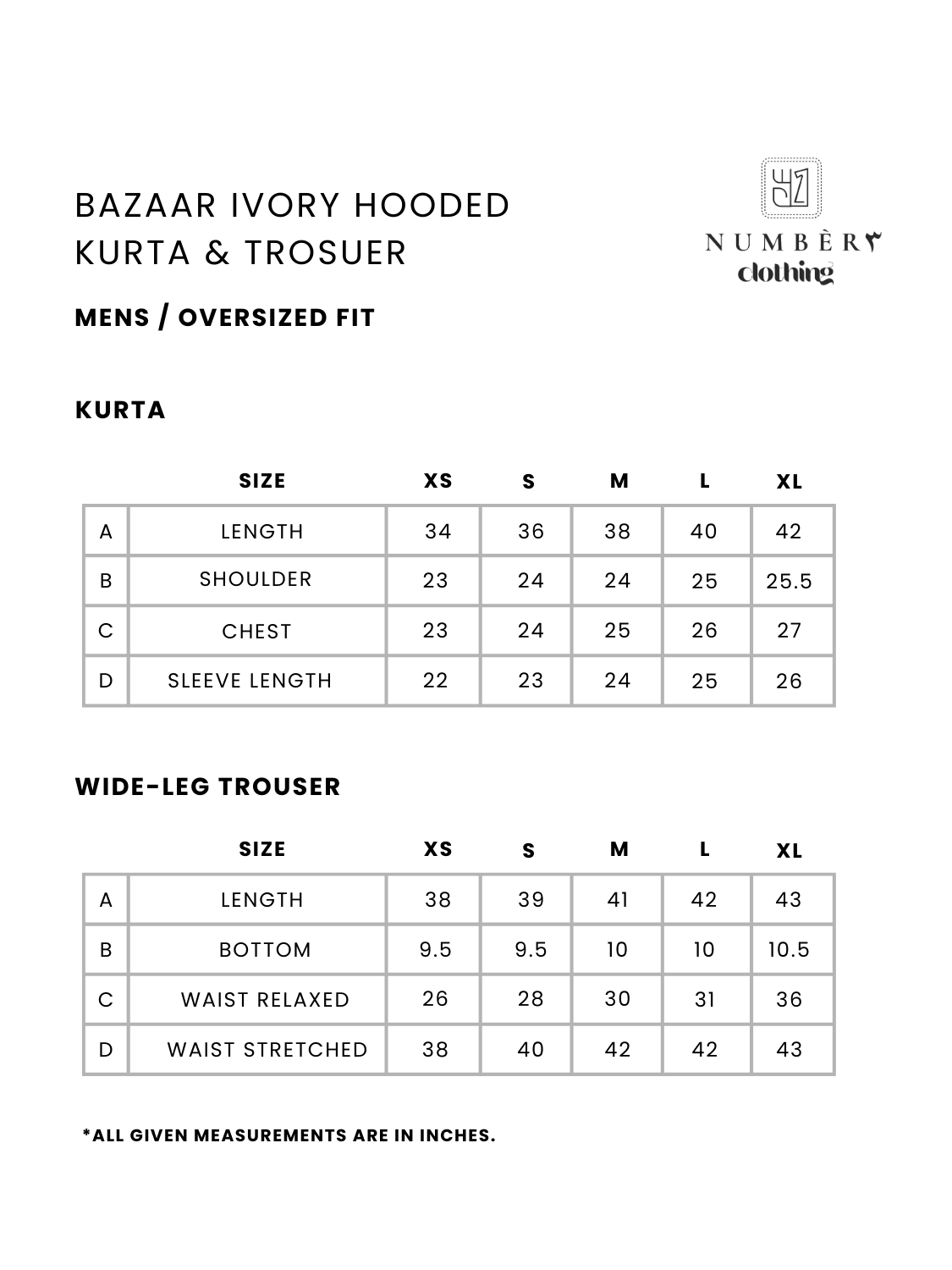 Bazaar Kohl Oversized Hooded Kurta Trouser - Number3Clothing