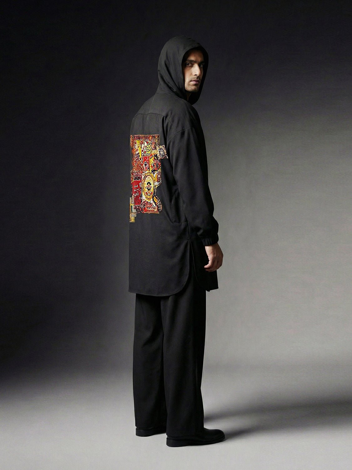 Bazaar Kohl Oversized Hooded Kurta Trouser - Number3Clothing