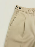 Beige Adjustable Pleated Pant - Number3Clothing