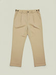 Beige Adjustable Pleated Pant - Number3Clothing