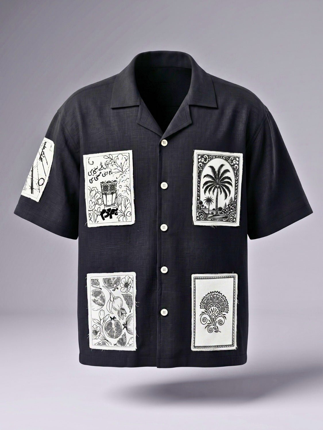 Black Checkmate Cuban Shirt - Number3Clothing