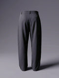 Black Pleated Wide - Leg Trouser Pant - Number3Clothing