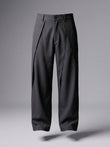 Black Pleated Wide - Leg Trouser Pant - Number3Clothing