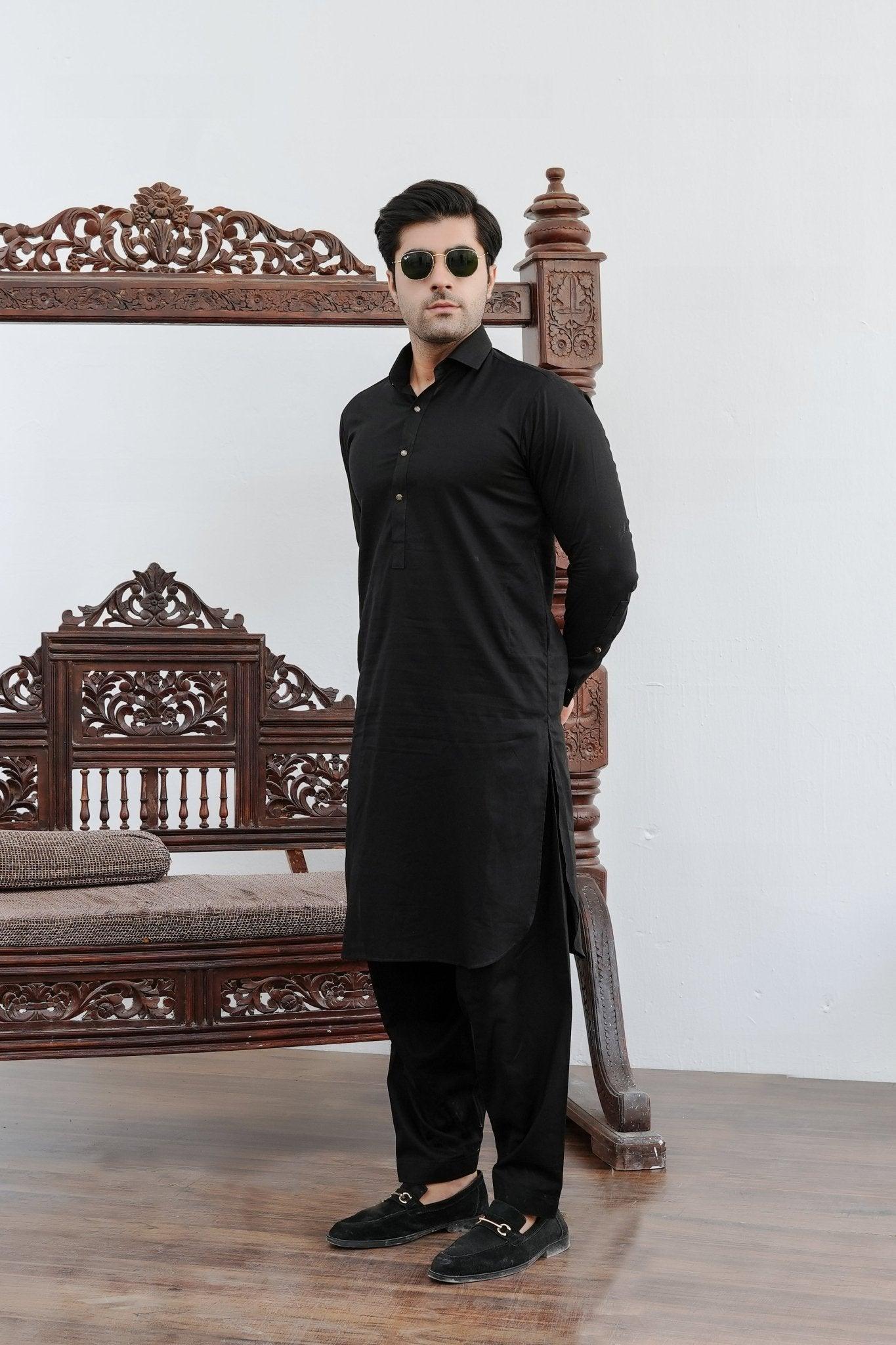 Black Shalwar Kameez - Number3Clothing