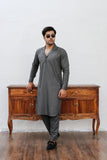 Charcoal Gray Cuban Collar - Number3Clothing