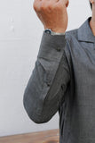 Charcoal Gray Cuban Collar - Number3Clothing