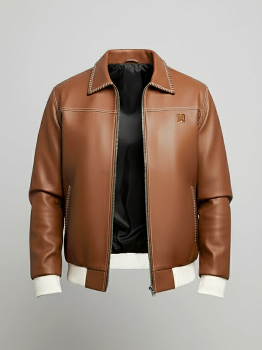 Classic Brown Leather Jacket - Number3Clothing