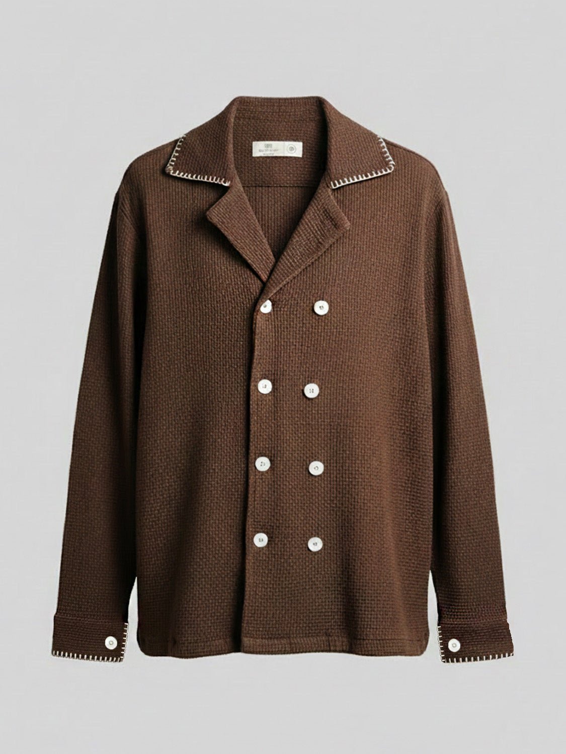 Cocoa Waffle Textured Shirt - Number3Clothing