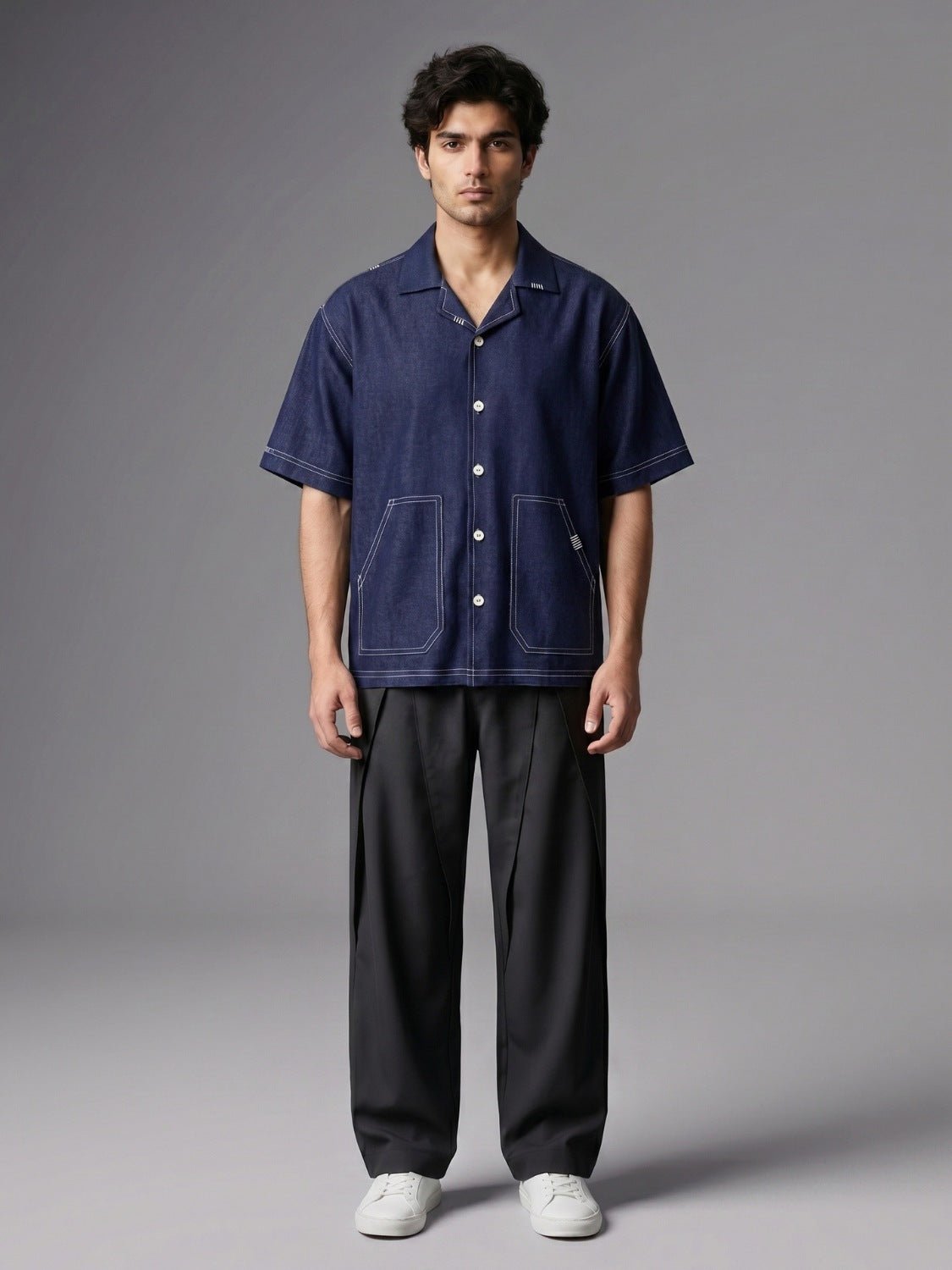 Denim Threadplay Cuban Shirt - Number3Clothing